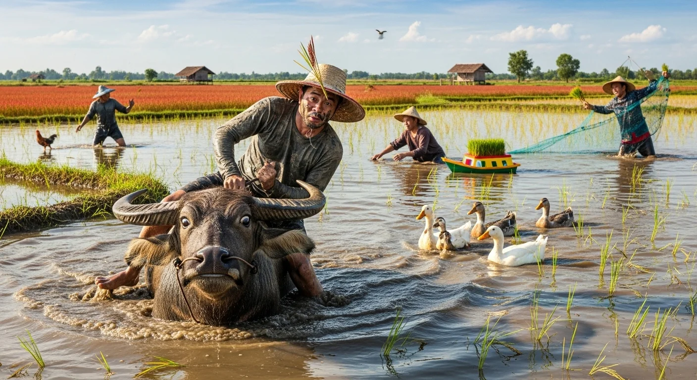  Red Rice Farming & Field Life