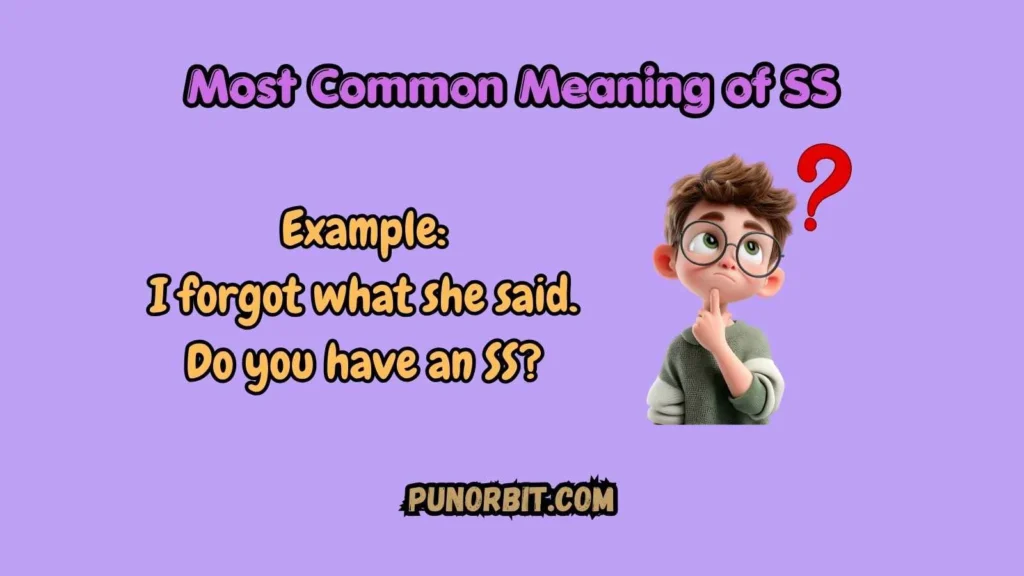 Most Common Meaning of SS